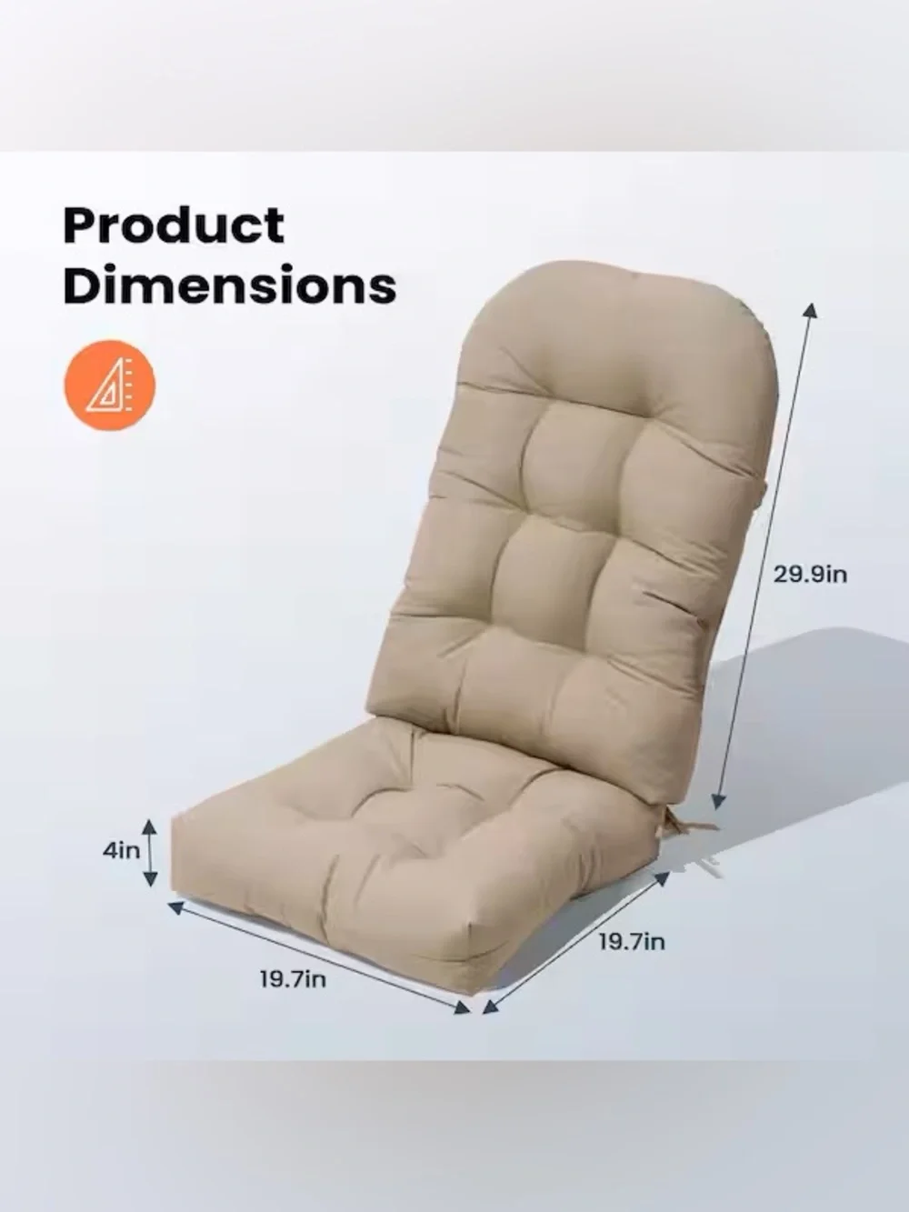 ONE Outdoor Tufted Patio Chair Cushion in Beige❗️ BRAND NEW
